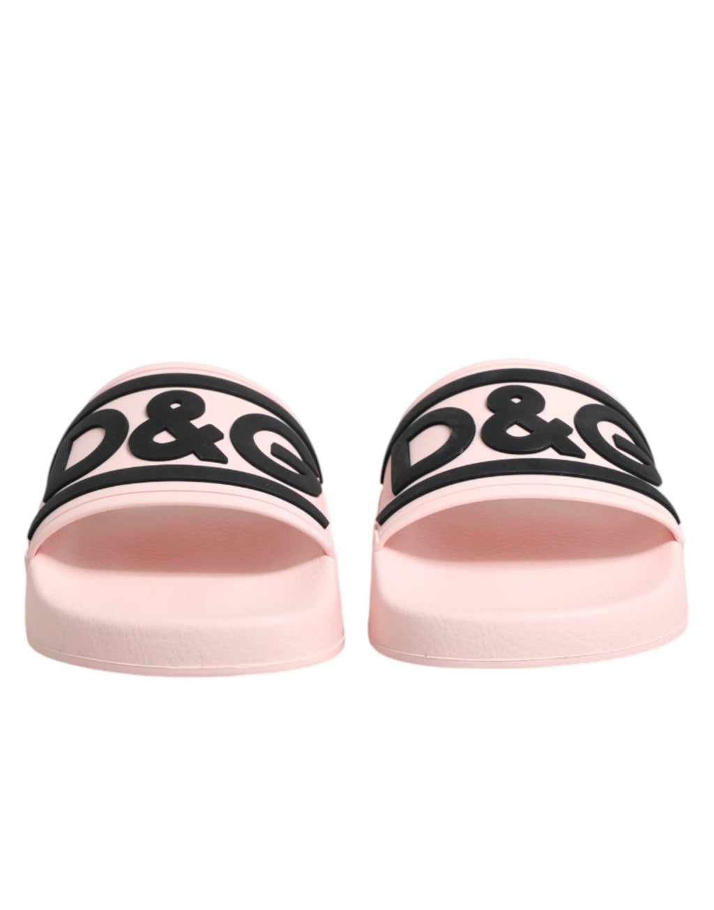 Sandales en caoutchouc rose Dolce & Gabbana, chaussures de plage élégantes avec semelle confortable et design tendance.