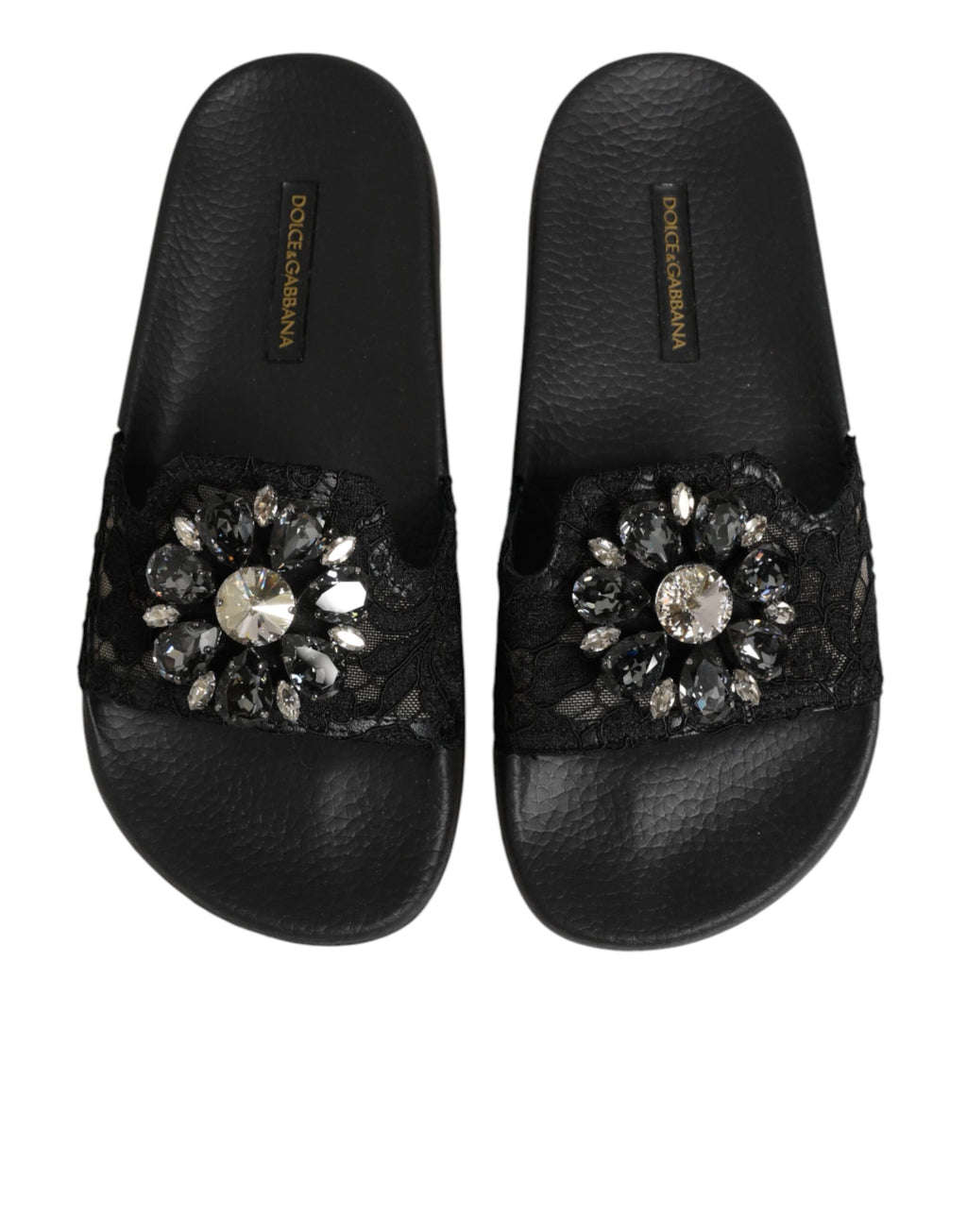 Sandales en cuir matelassé noir Dolce & Gabbana Devotion, chaussures élégantes et confortables pour femmes.