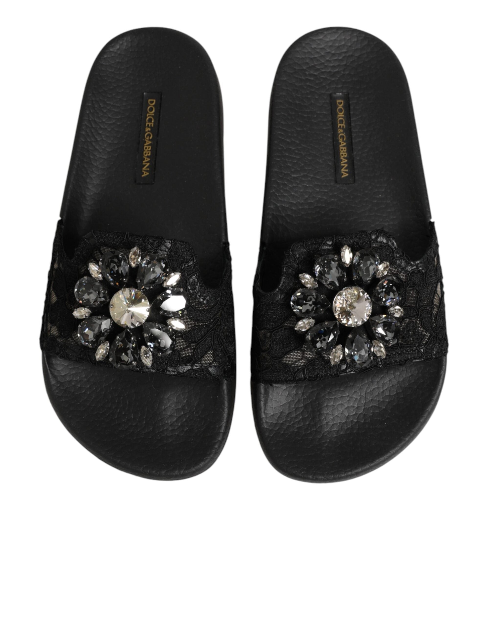 Sandales en cuir matelassé noir Dolce & Gabbana Devotion, chaussures élégantes et confortables pour femmes.