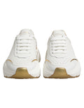 Chaussures basses Dolce & Gabbana Daymaster en or blanc, sneakers blanches élégantes et modernes pour homme.
