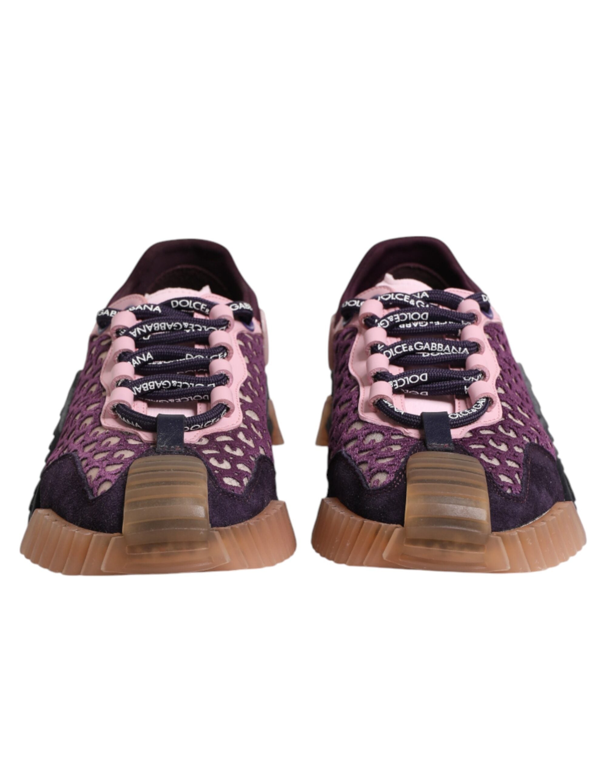 Chaussures sneakers basses Dolce & Gabbana NS1 multicolores avec logo, vue de face sur fond blanc.