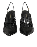 Chaussures à talons en cuir Dolce & Gabbana, escarpins slingback élégants avec talons hauts et design sophistiqué.