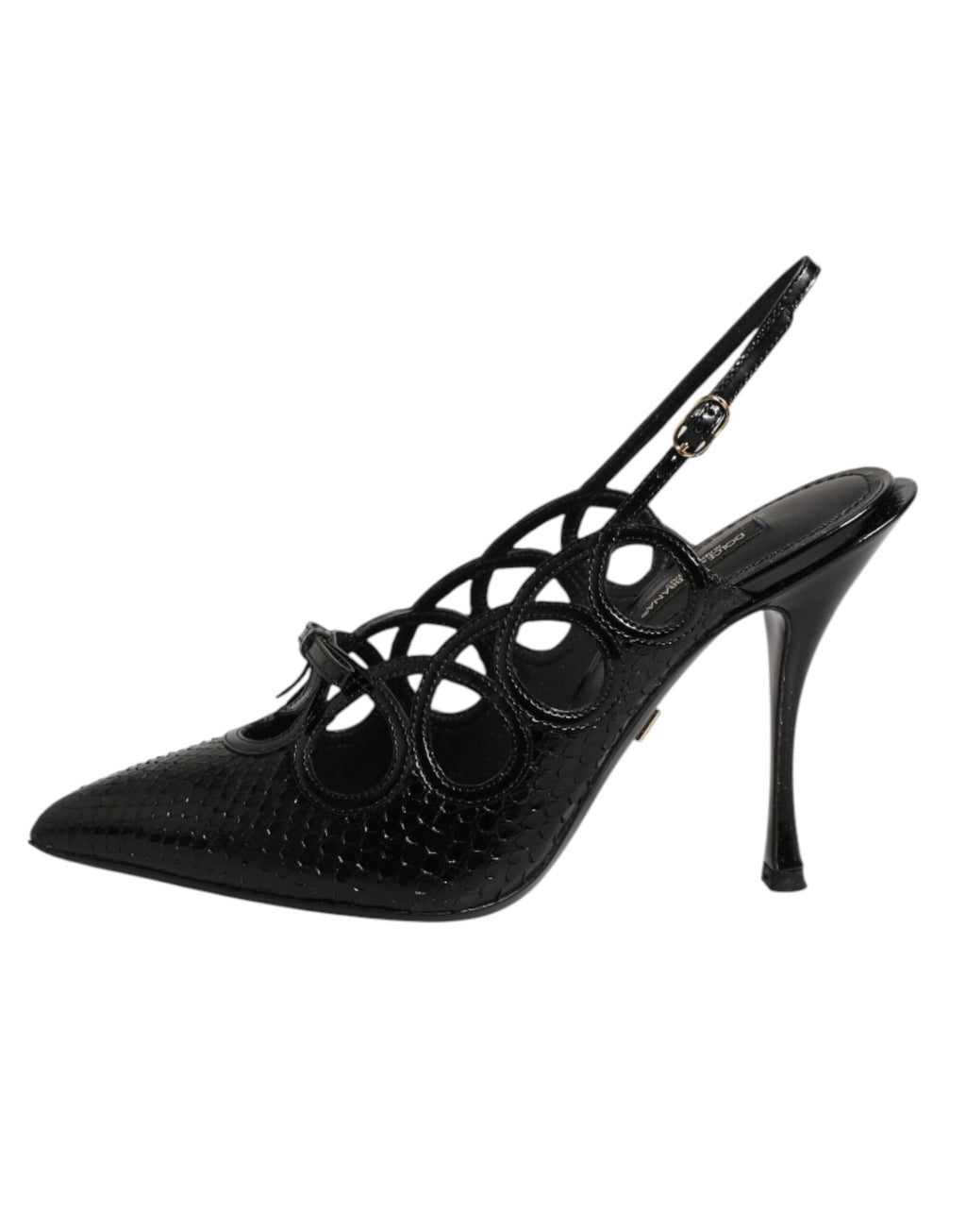 Chaussures à talons en cuir Dolce & Gabbana, escarpins slingback élégants avec talons hauts et design sophistiqué.