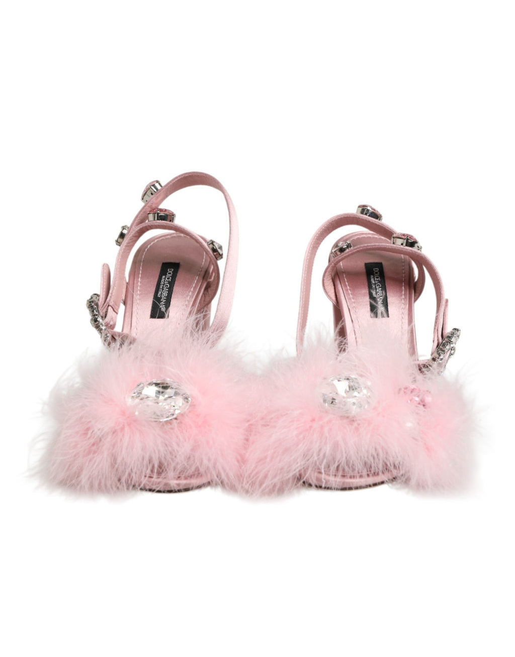Sandales à talons dorées Dolce & Gabbana avec bride à sequins roses et semelle en cheville, chaussures élégantes pour femmes.