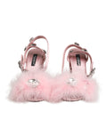 Sandales à talons dorées Dolce & Gabbana avec bride à sequins roses et semelle en cheville, chaussures élégantes pour femmes.