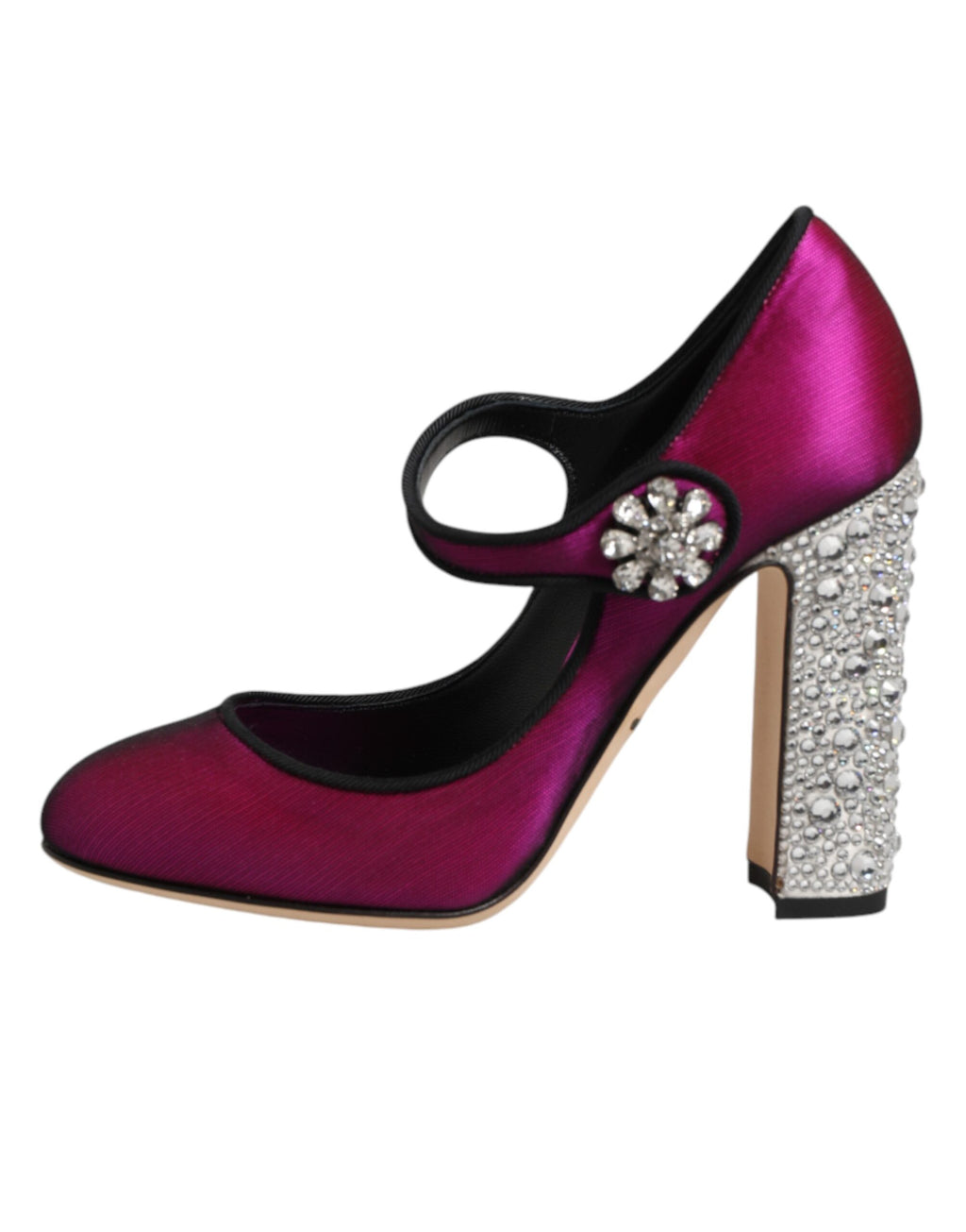 Chaussures à talons haut Dolce & Gabbana roses ornées, élégantes escarpins roses avec embellissements pour femmes.