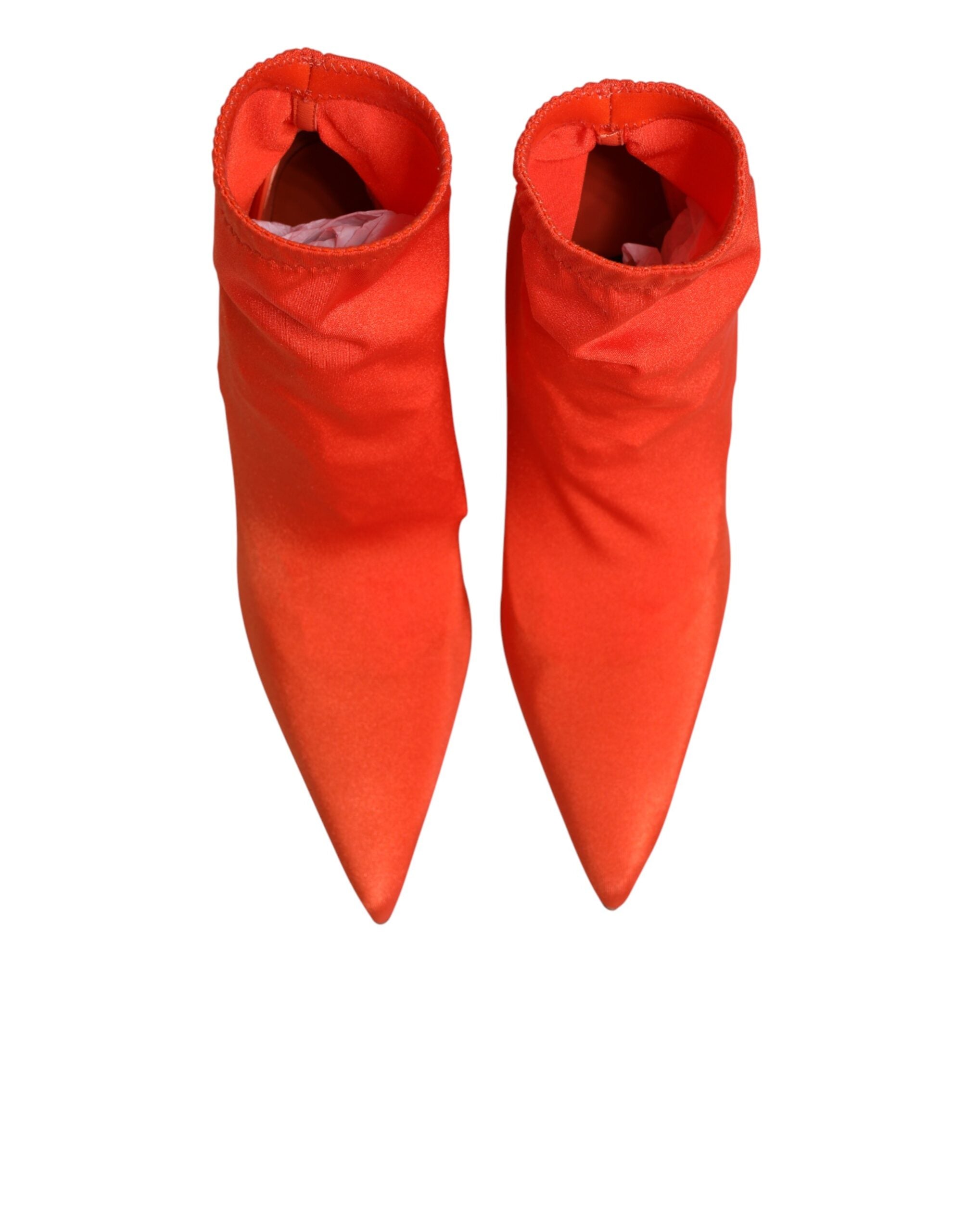 Chaussures à talons Dolce & Gabbana Orange DG Logo, bottines à talons, design élégant avec logo visible.