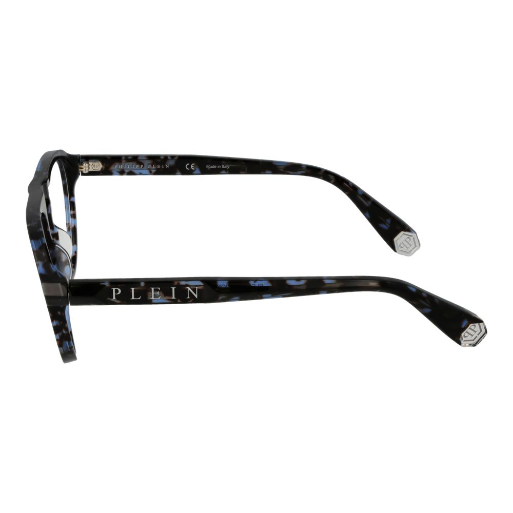 Lunettes de vue en acétate de cellulose bleue de la marque Philipp Plein, cadre élégant et moderne.