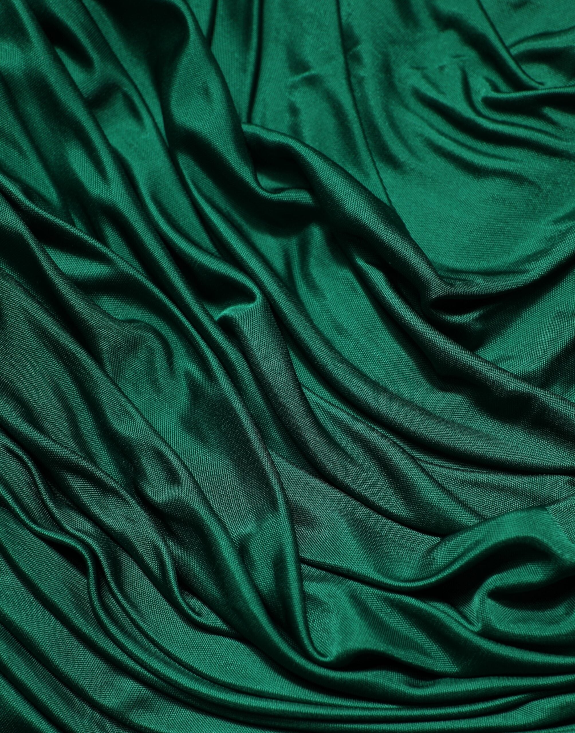Débardeur en jersey de viscose vert de Dolce & Gabbana avec drapé et détails en organza, vue de face.