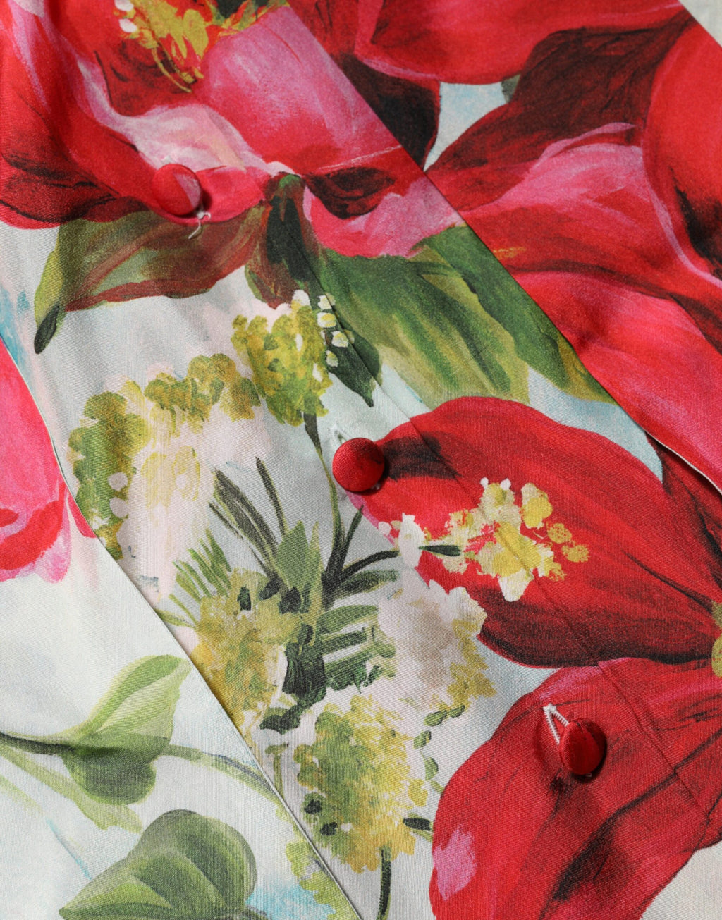 Blouse à manches longues Dolce & Gabbana à fleurs multicolores, design élégant et tissu léger.