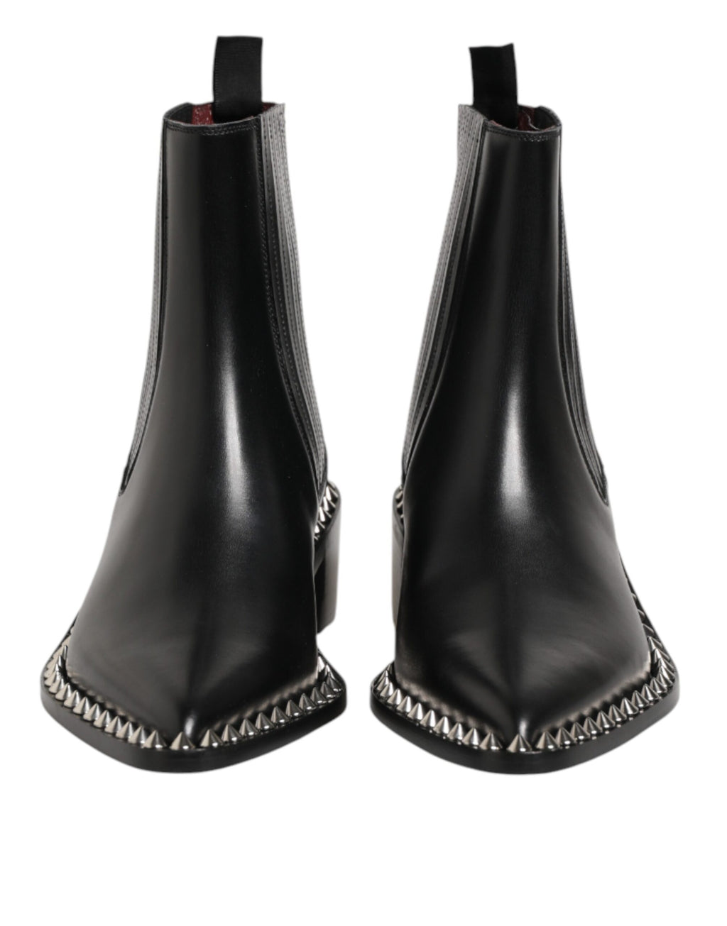 Bottines Chelsea noires Dolce & Gabbana avec clous, chaussures courtes et élégantes pour femme.
