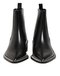Bottines Chelsea noires Dolce & Gabbana avec clous, chaussures courtes et élégantes pour femme.