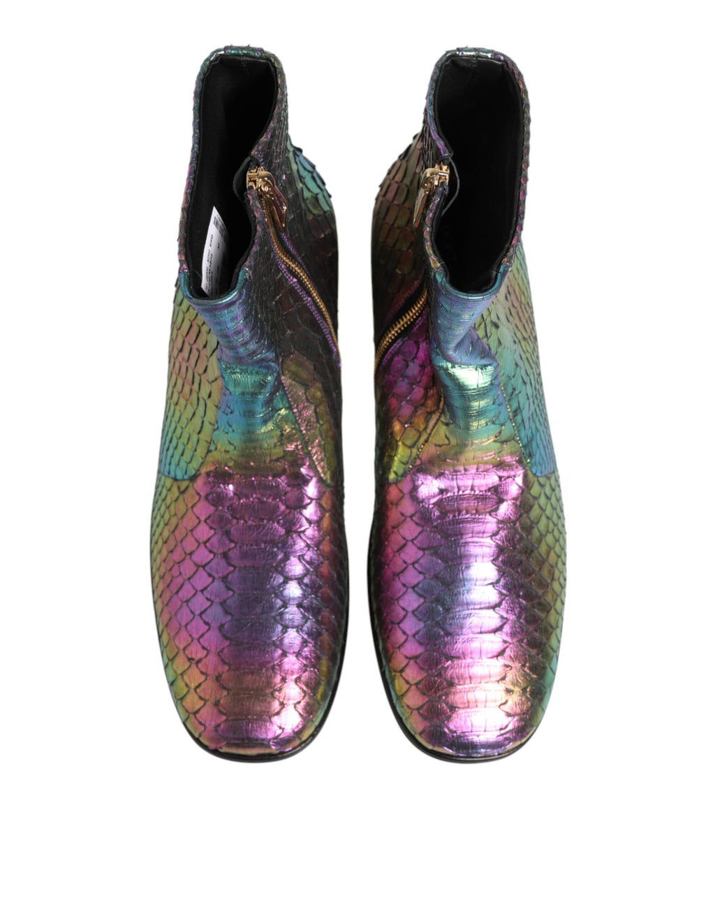 Bottines Chelsea courtes multicolores Dolce & Gabbana pour femmes, en cuir avec détails colorés et semelle en caoutchouc.
