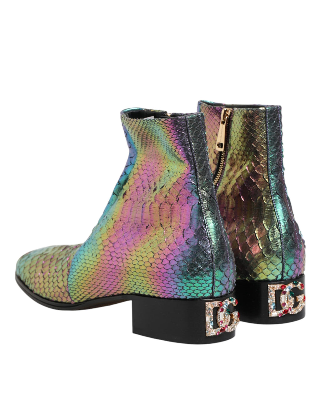Bottines Chelsea courtes multicolores Dolce & Gabbana avec semelles en cuir et design élégant.