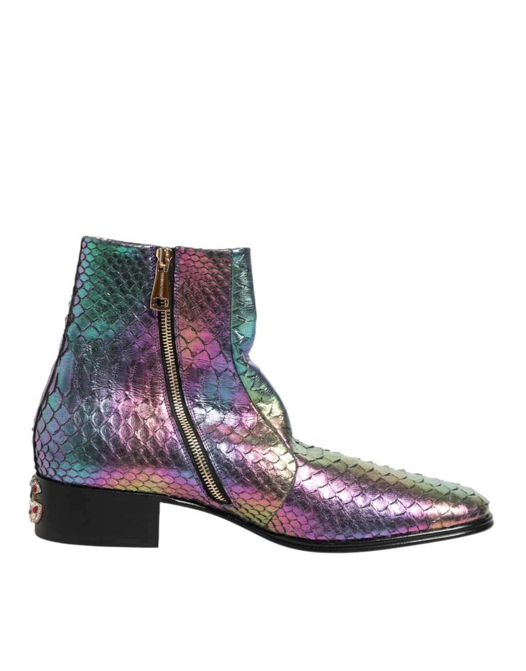 Bottines Chelsea Courtes Multicolores Dolce & Gabbana, chaussures pour femmes en cuir avec design coloré et élégant.
