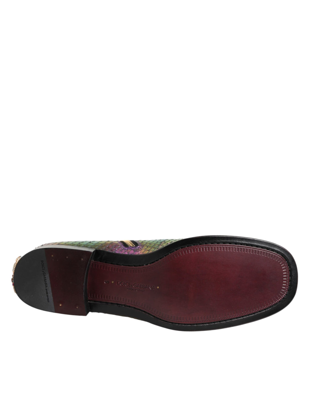 Bottines Chelsea courtes multicolores Dolce & Gabbana en cuir avec talons et détails élégants.