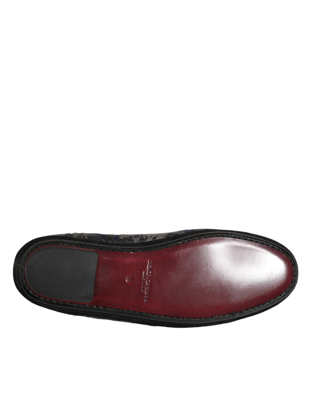 Chaussures mocassins slip-on en cuir jacquard noir de Dolce & Gabbana, élégantes et sophistiquées.