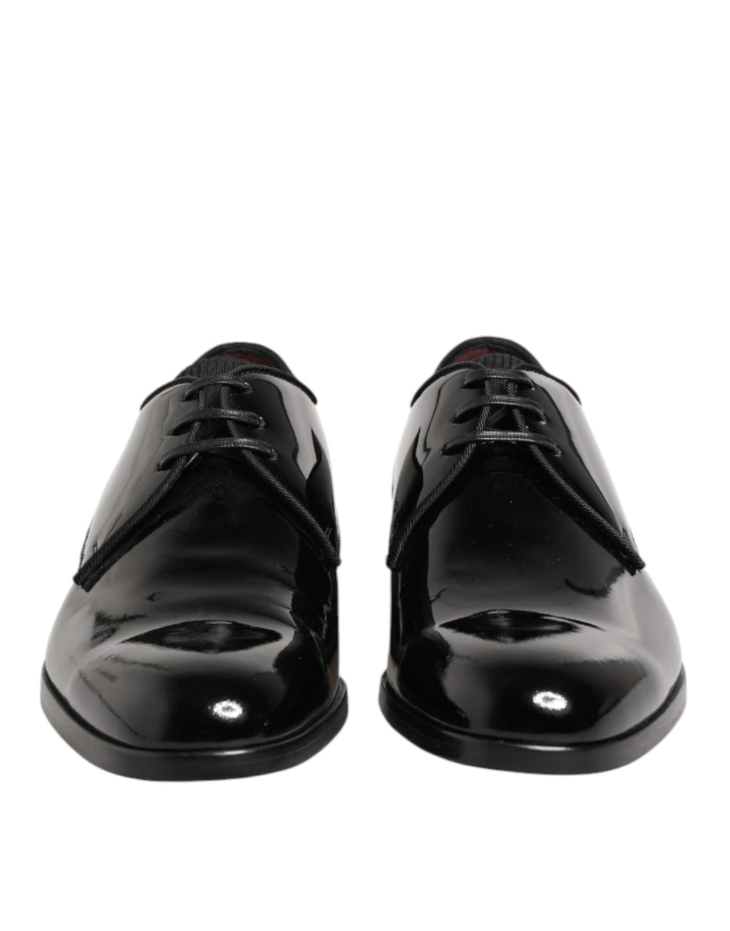 Chaussures Derby en cuir de veau noir de Dolce & Gabbana, élégantes et sophistiquées pour homme.