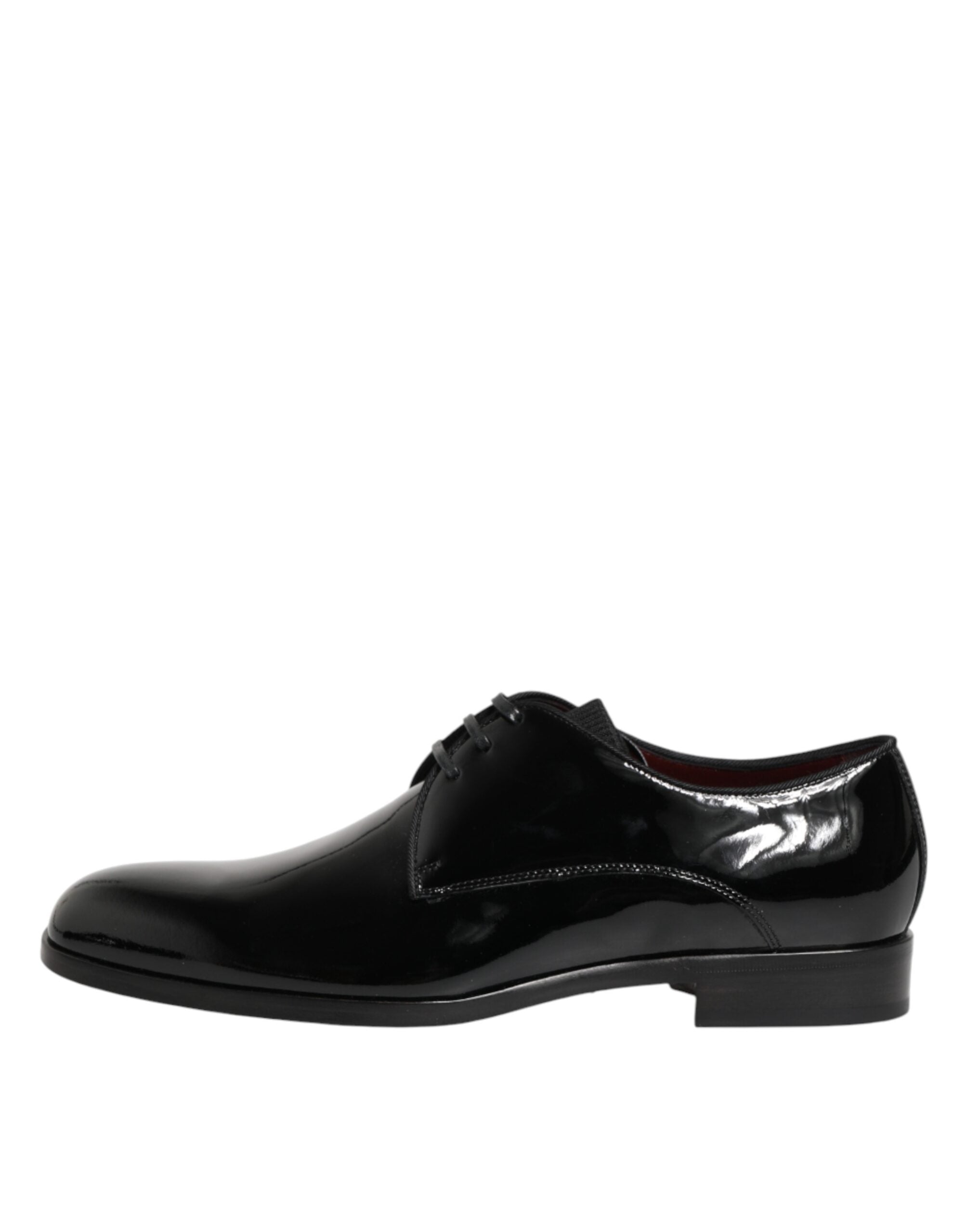 Chaussures derby en cuir de veau noir de Dolce & Gabbana, élégantes et classiques pour homme.