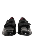 Chaussures pour hommes Dolce & Gabbana en cuir noir, mocassins slip-on élégants et confortables.