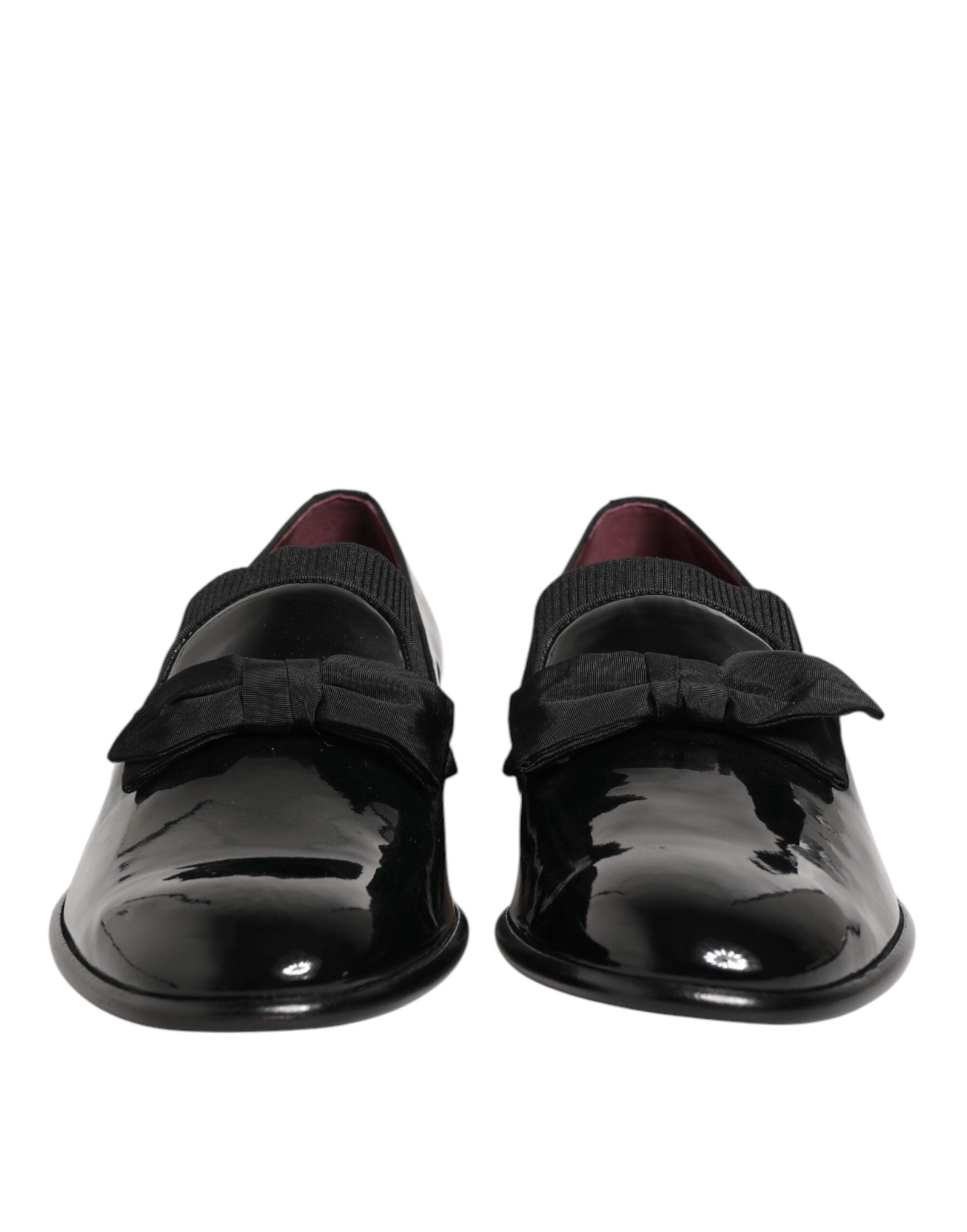 Chaussures pour hommes Dolce & Gabbana en cuir noir, mocassins slip-on élégants et confortables.