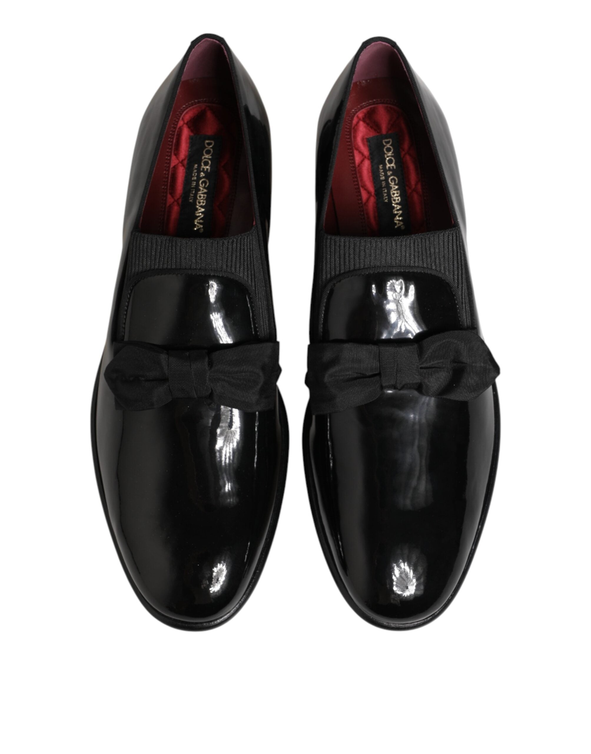 Chaussures mocassins homme en cuir noir Dolce & Gabbana, slip-on élégants avec finition soignée.