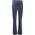 Jeans pour femmes Calvin Klein Blu en coton, coupe classique avec détails modernes, visibles sur l'image.