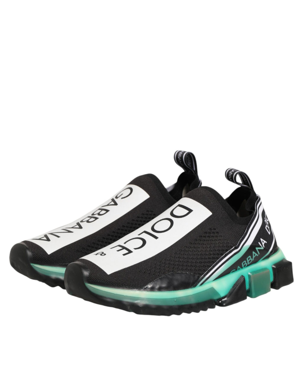 Chaussures sneakers pour hommes Dolce & Gabbana Sorrento Noires, style slip-on et confortables, vue de dessus.