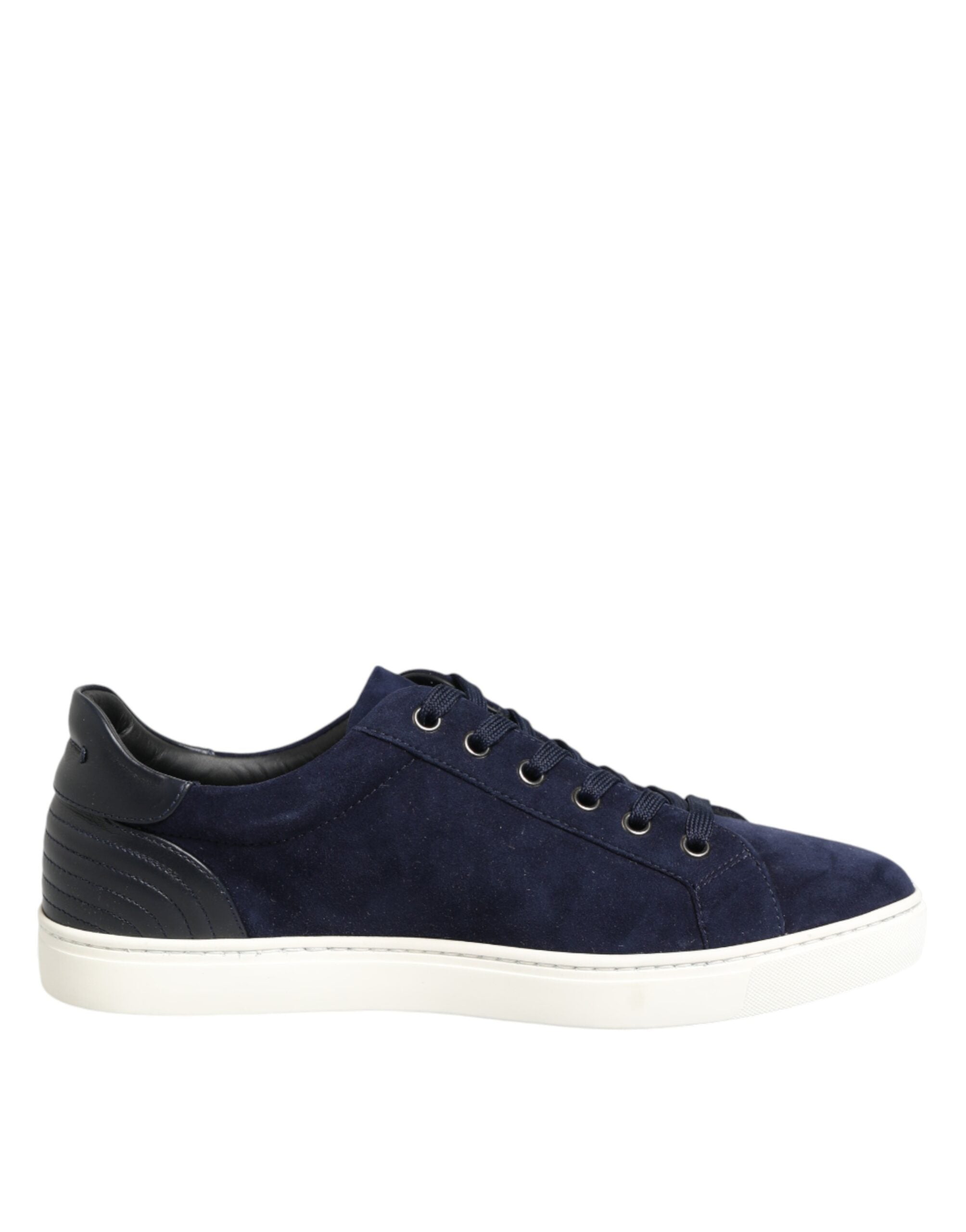 Chaussures basses en cuir et daim bleu Dolce & Gabbana, sneakers élégants pour homme avec design sophistiqué