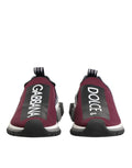 Chaussures sneakers homme Dolce & Gabbana Sorrento en bordeaux, style slip-on, en toile avec semelle blanche.
