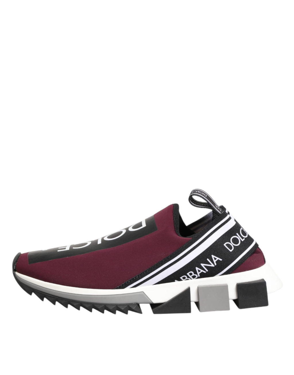 Chaussures sneakers Dolce & Gabbana Sorrento pour hommes en bordeaux, slip-on, design élégant et confortable.