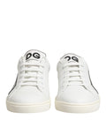Chaussures sneakers basses blanches Dolce & Gabbana pour hommes en cuir prince, style élégant et confortable