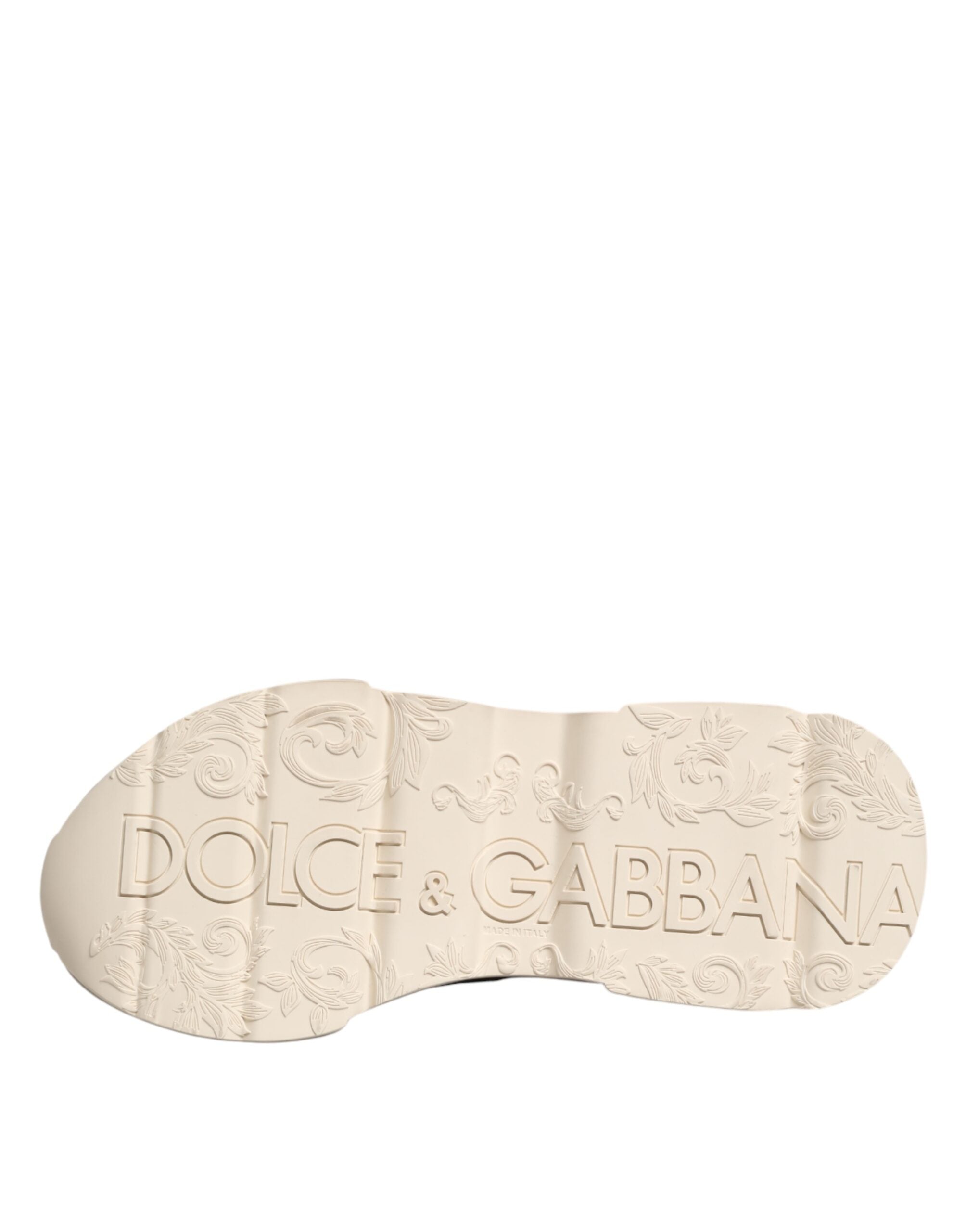 Chaussures sneakers basses Dolce & Gabbana Daymaster multicolores avec design coloré et logo de la marque, vue de face.