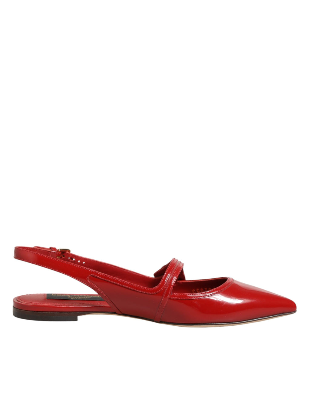 Chaussures Dolce & Gabbana, sandales à talons bas en cuir rouge, slingbacks élégants pour femmes.