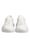 Chaussures Dolce & Gabbana Daymaster blanches en cuir, baskets basses pour homme, vue de face.