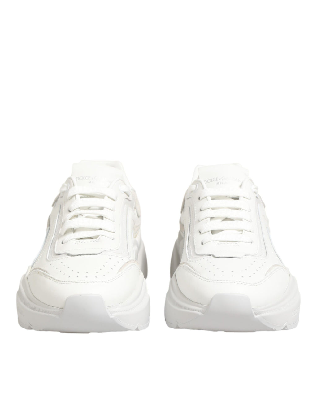 Chaussures basses en cuir blanc Dolce & Gabbana Daymaster, sneakers décontractés pour homme.
