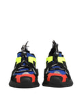 Chaussures sneakers basses Dolce & Gabbana Sorrento multicolores avec design coloré et détails en cuir, vue de face.