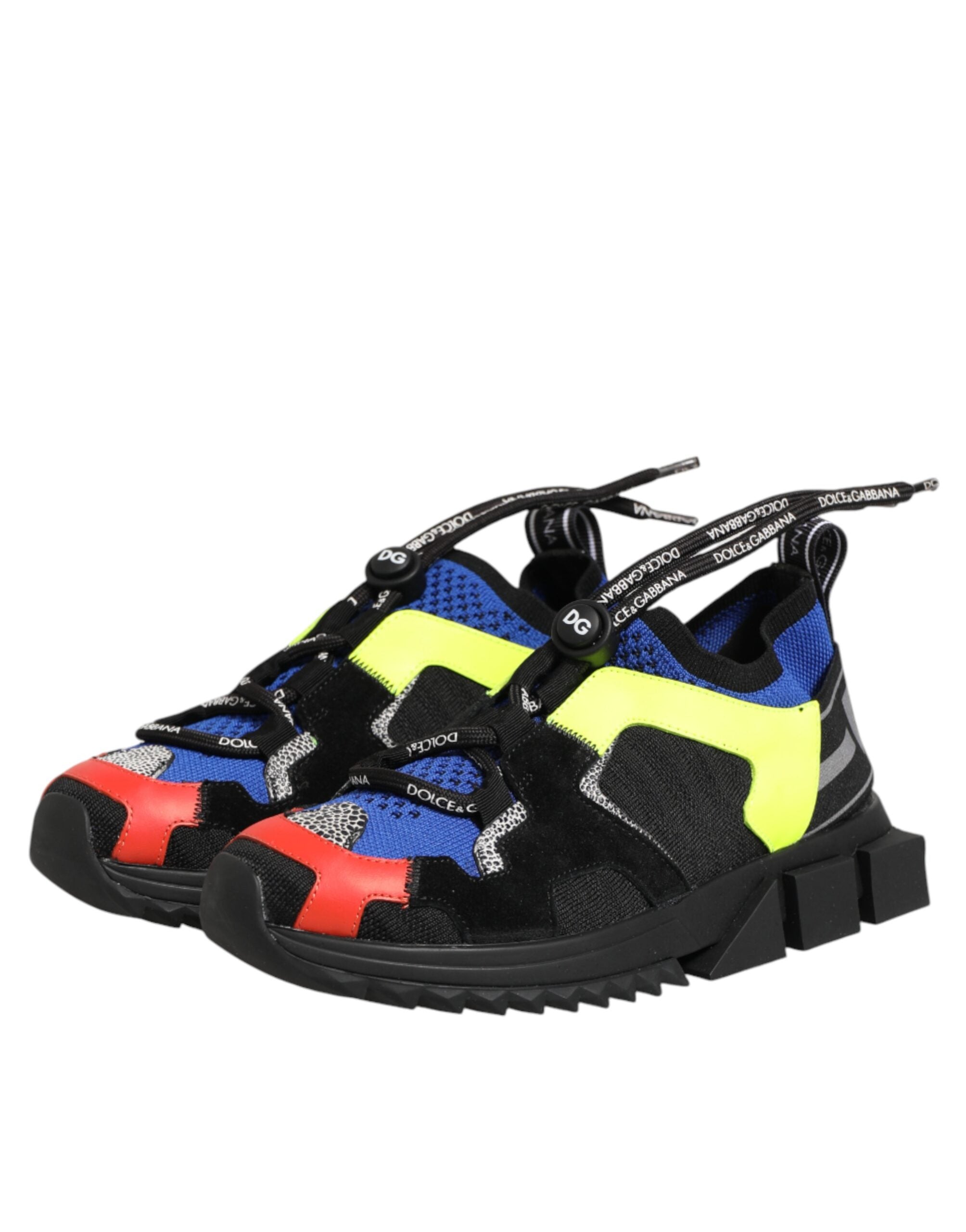 Chaussures sneakers basses Dolce & Gabbana Sorrento multicolores, mode décontractée, visibles en détail.