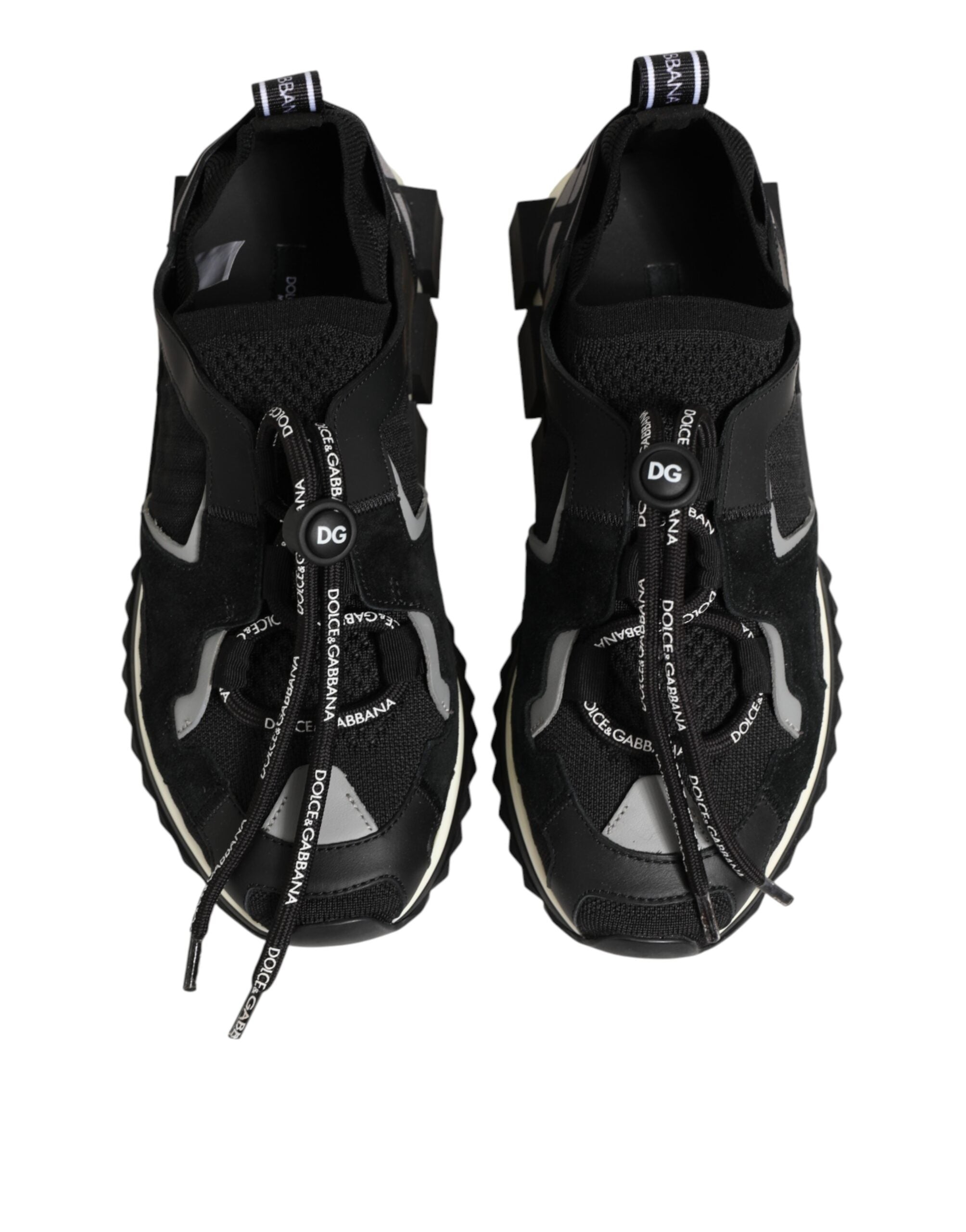 Chaussures de trekking en mesh noir Dolce & Gabbana Sorrento, baskets élégantes et confortables pour la marche.