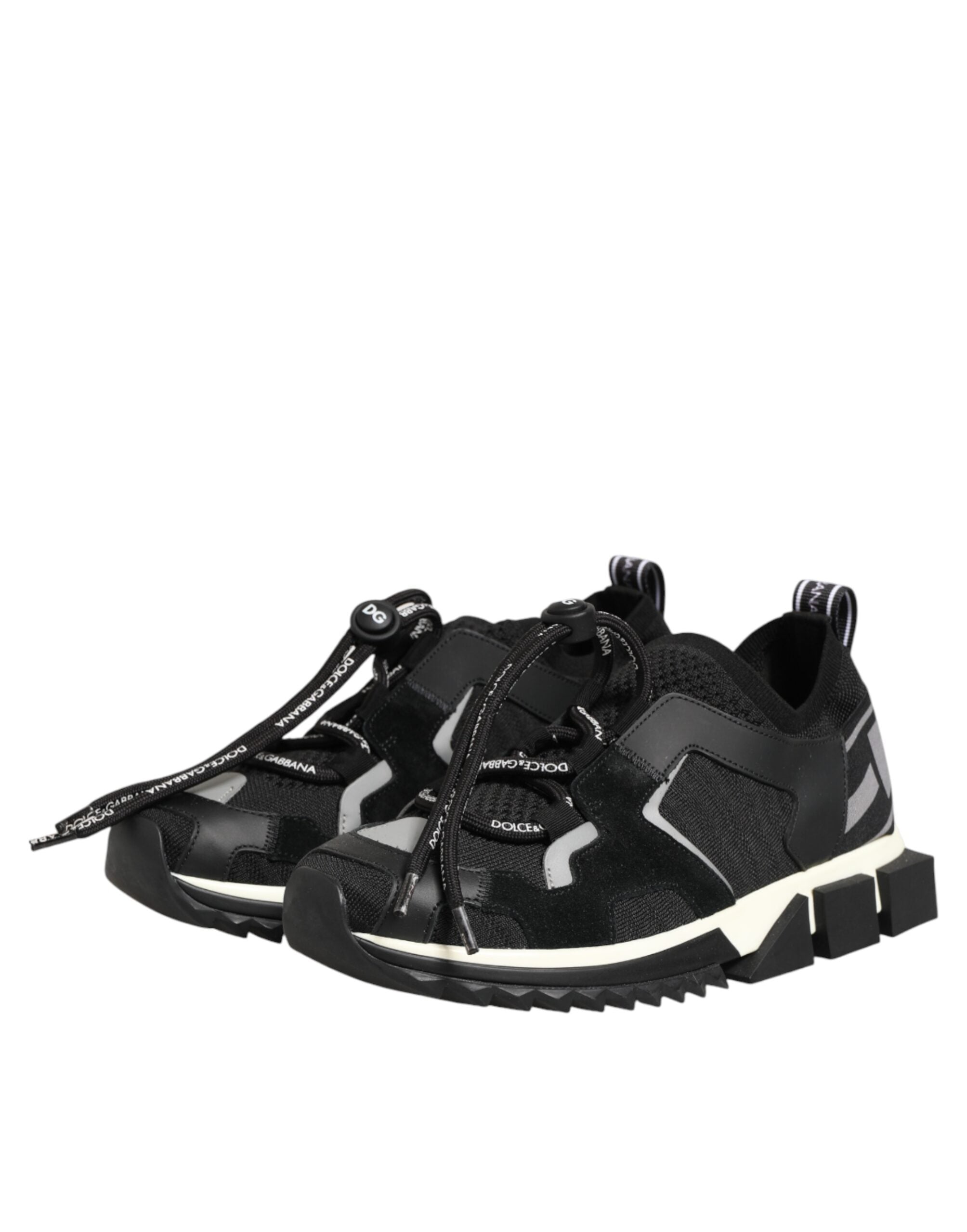 Chaussures de trekking noires Dolce & Gabbana Sorrento en mesh, style sportif et élégant, vues de côté.