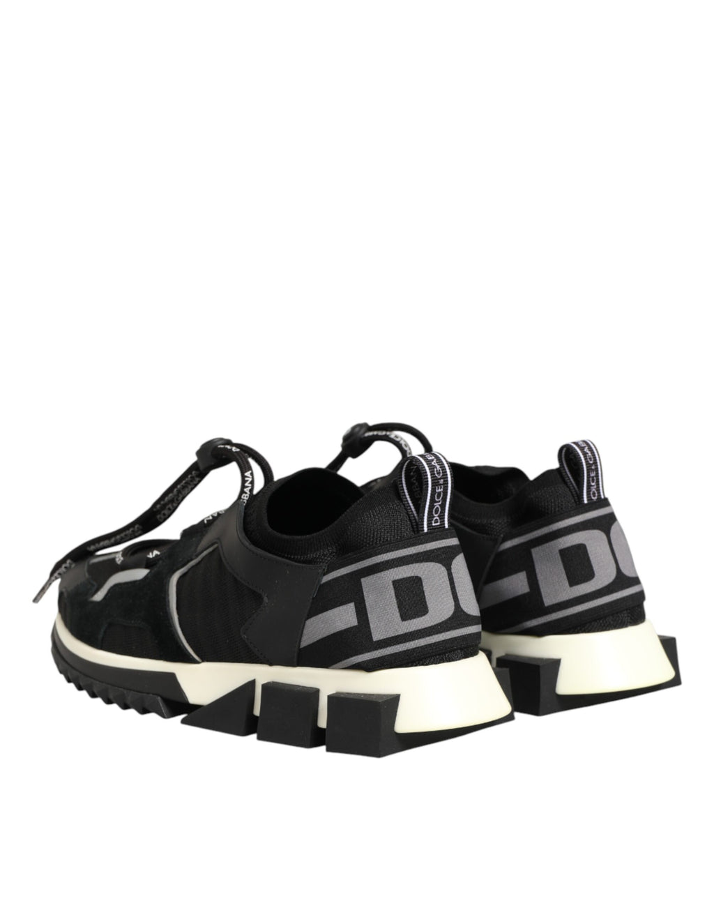 Chaussures de trekking Dolce & Gabbana Sorrento en mesh noir, baskets confortables avec semelle robuste et design moderne.