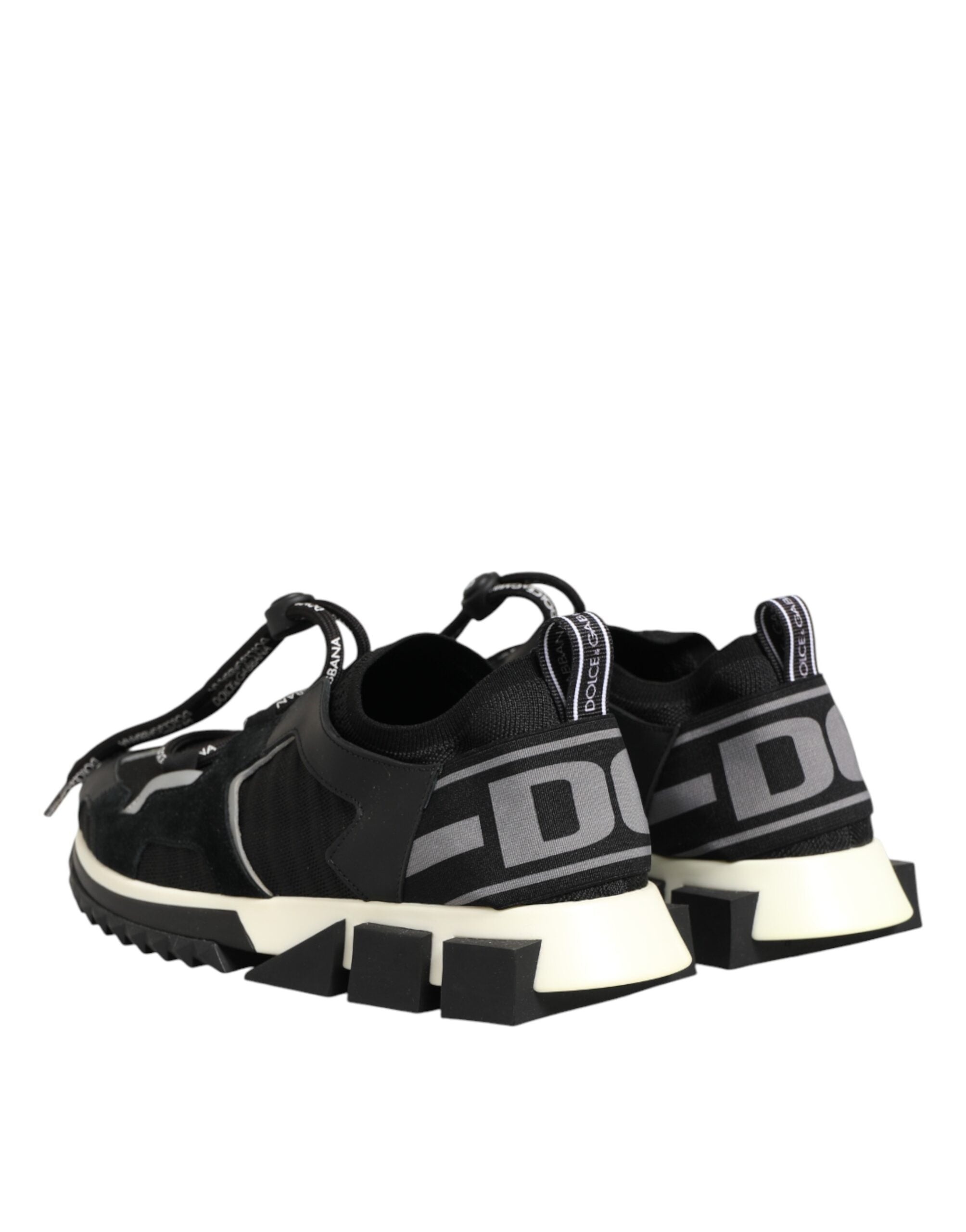 Chaussures de trekking Dolce & Gabbana Sorrento en mesh noir, baskets confortables avec semelle robuste et design moderne.