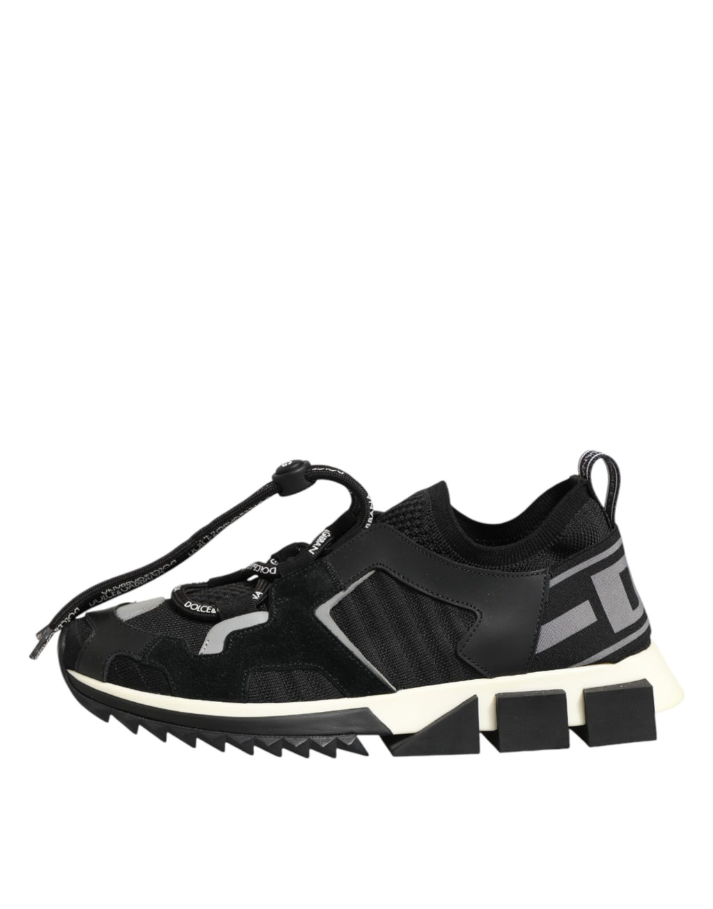 Chaussures de randonnée Dolce & Gabbana Sorrento en mesh noir, sneakers tendance avec semelle robuste et design élégant.