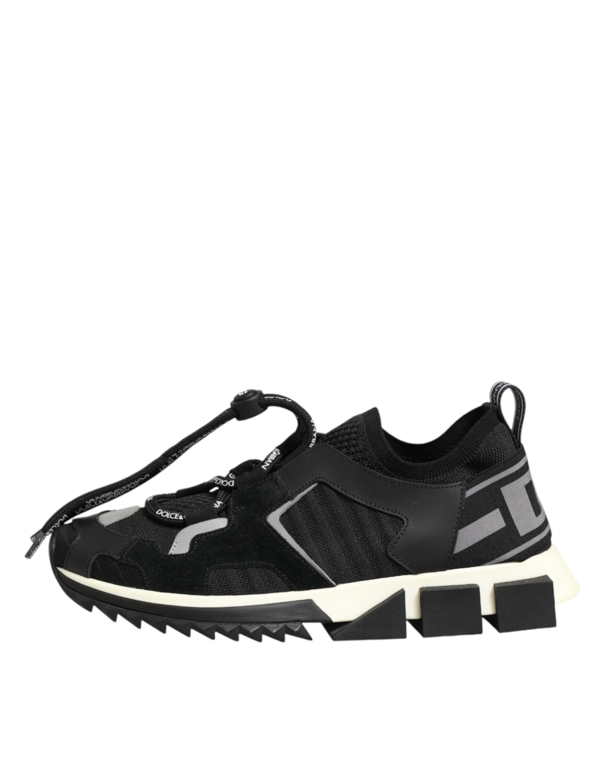 Chaussures de randonnée Dolce & Gabbana Sorrento en mesh noir, sneakers tendance avec semelle robuste et design élégant.
