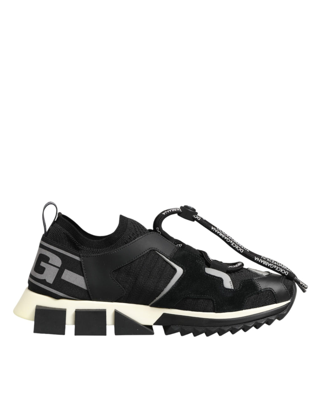 Chaussures de trekking Dolce & Gabbana Sorrento en mesh noir, baskets de sport élégantes et modernes.