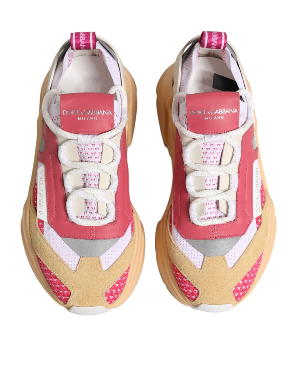 Chaussures sneakers basses multicolores Dolce & Gabbana Daymaster pour femmes, vue de face.