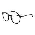 Lunettes Tommy Hilfiger en acétate noir avec cadre élégant et moderne, visibles en gros plan sur l'image.