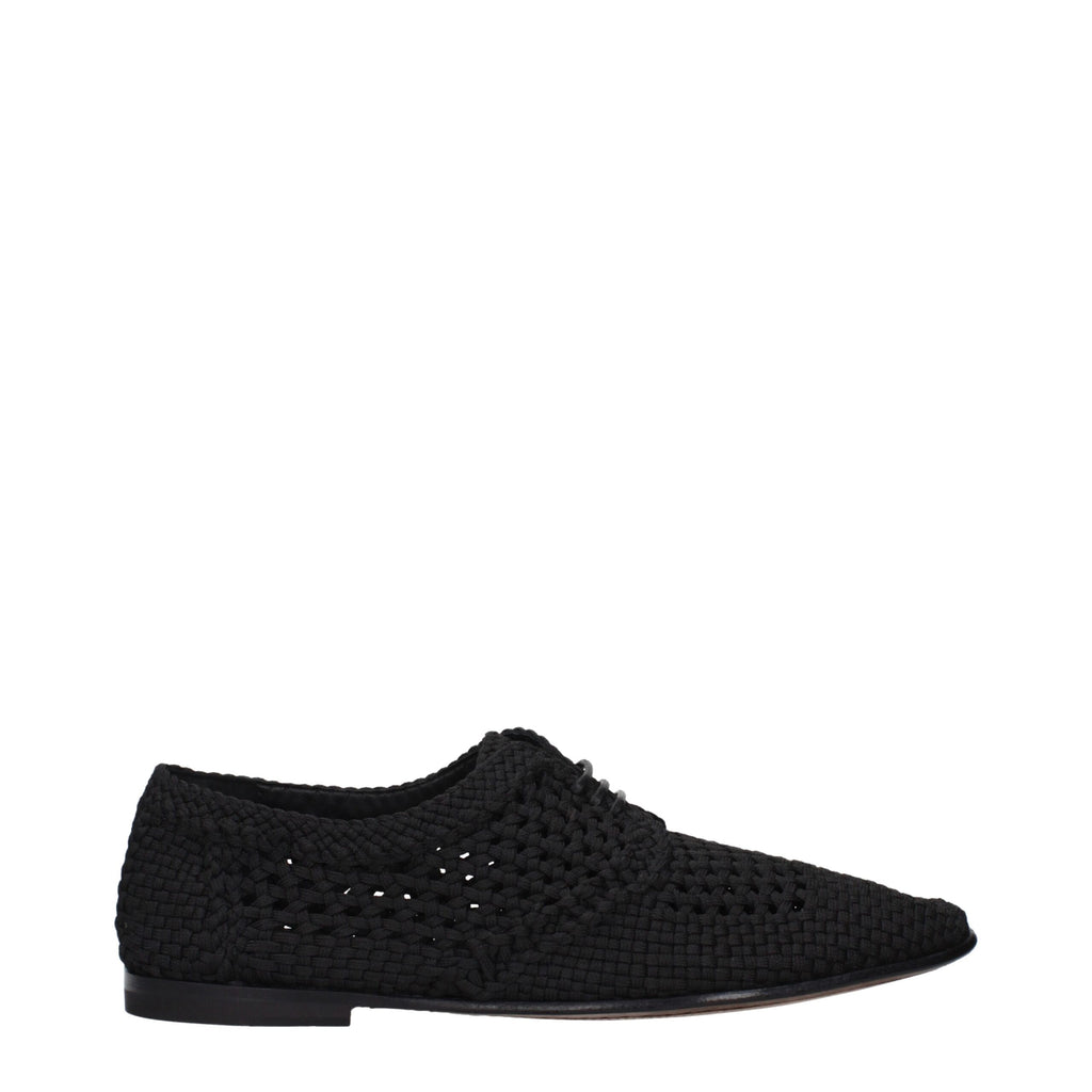 Chaussures oxford et derby en tissu noir de Dolce & Gabbana, élégantes et sophistiquées.