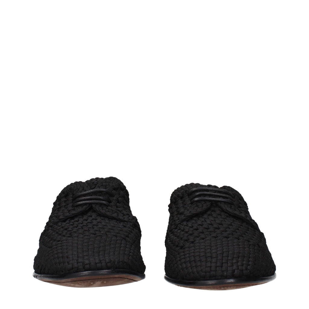 Chaussures Oxfords et Derbies en tissu noir de Dolce & Gabbana, élégantes et sophistiquées pour homme.