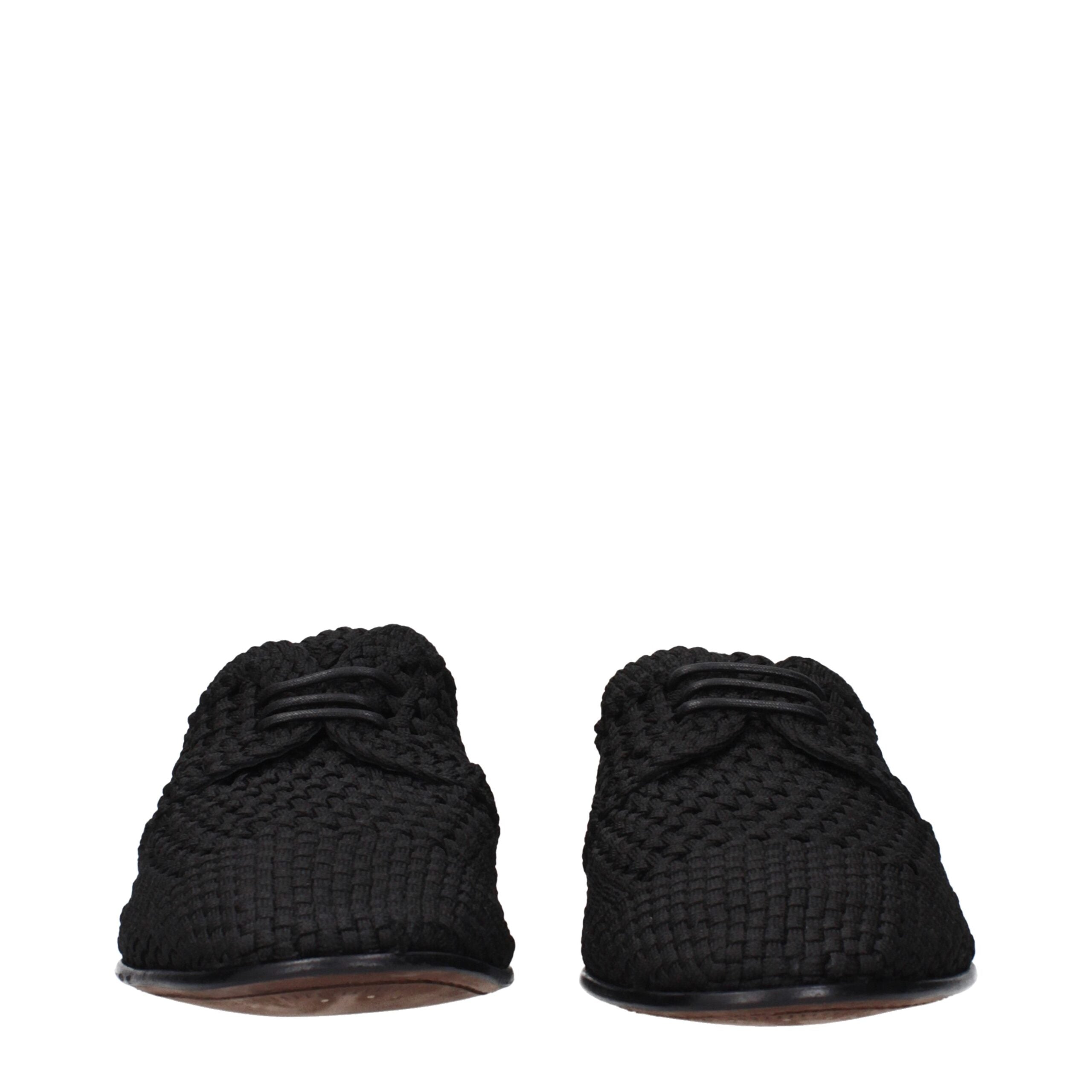 Chaussures Oxfords et Derbies en tissu noir de Dolce & Gabbana, élégantes et sophistiquées pour homme.